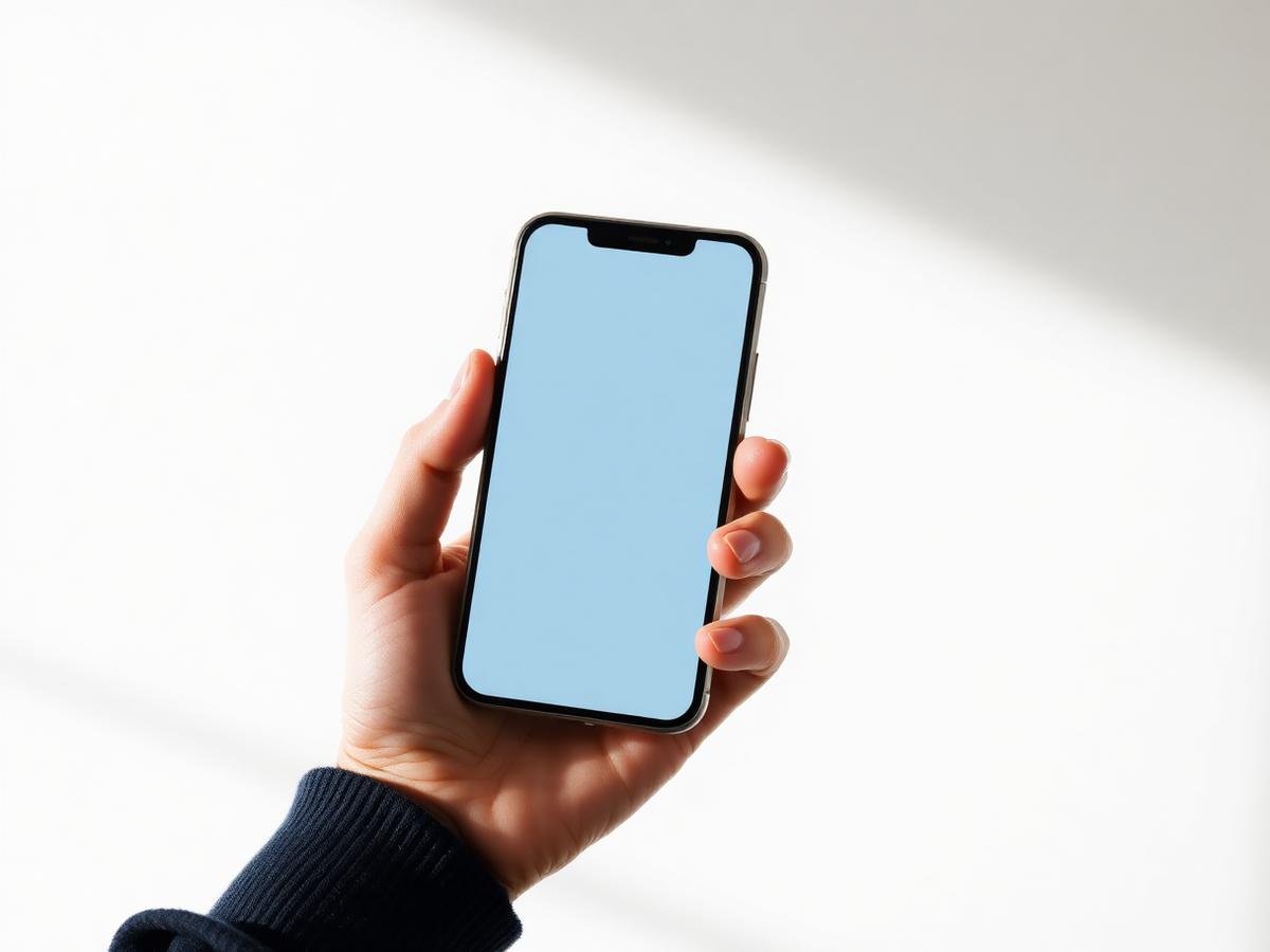 Application mobile minimaliste sur un smartphone tenu en main