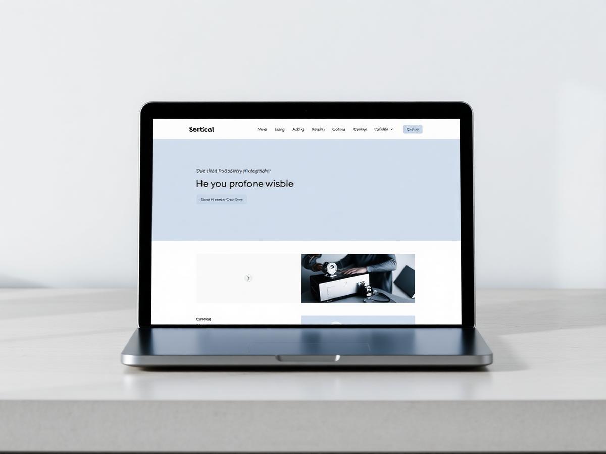 Site internet moderne affiché sur un ordinateur portable